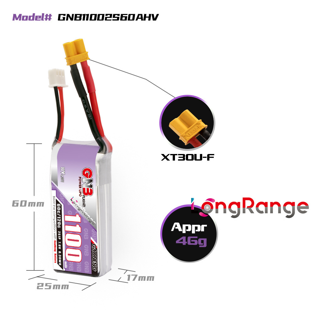 GNB 1100 mAh 2S 3S 4S 6S 60C/1 – Drone Battery 6S Bewertung und Preis