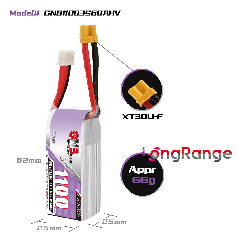 GNB 1100 mAh 2S 3S 4S 6S 60C/1 – Drone Battery 6S Bewertung und Preis