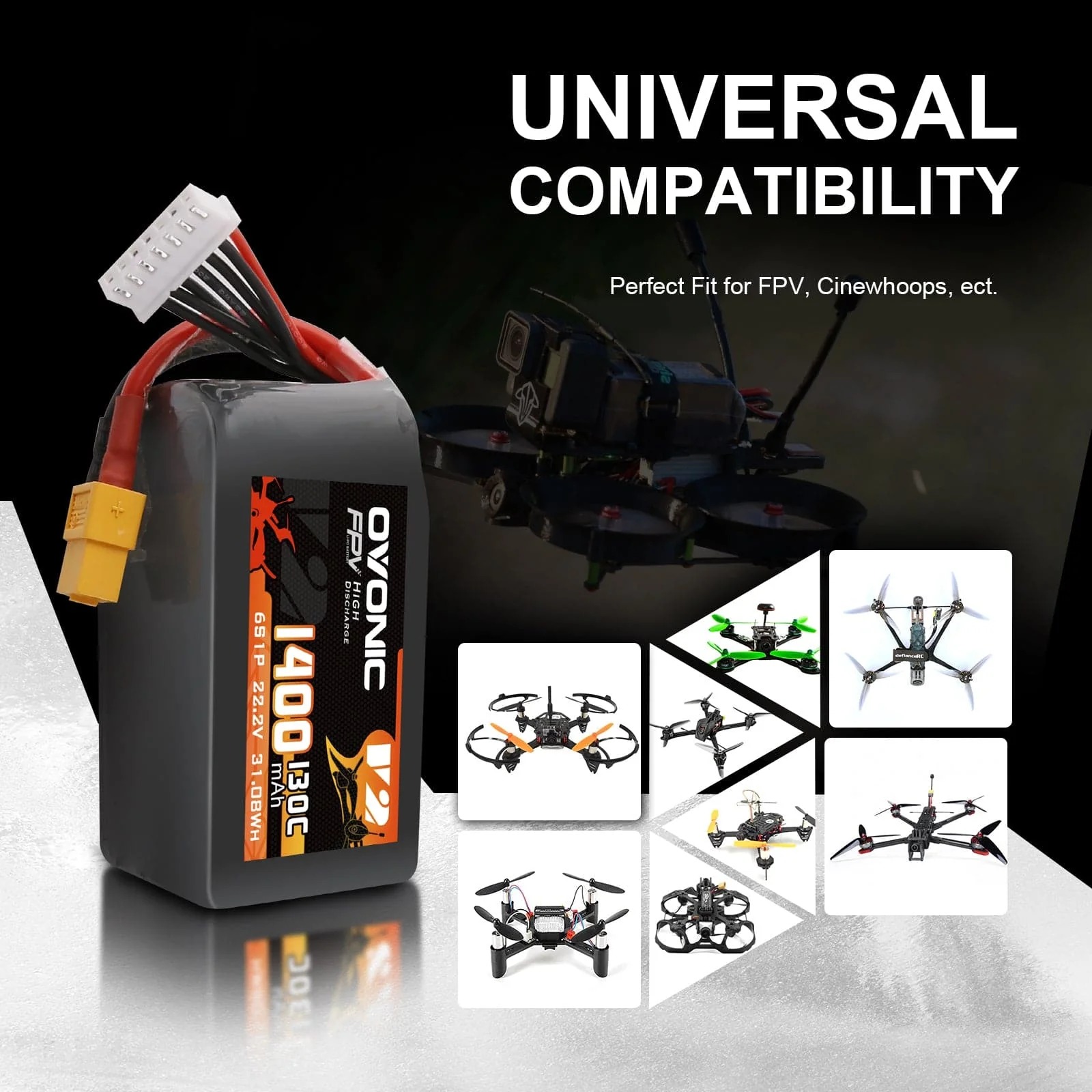 Ovonic 6S LiPo Akku 22,2V 1400 – Drone Battery Bag Bewertung und Preis